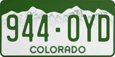CO license plate 944OYD