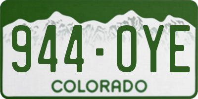 CO license plate 944OYE