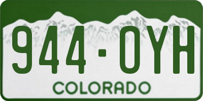 CO license plate 944OYH