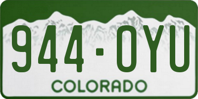 CO license plate 944OYU