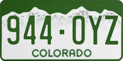 CO license plate 944OYZ