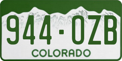CO license plate 944OZB
