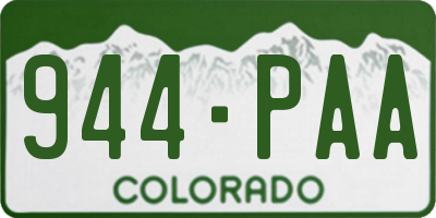 CO license plate 944PAA