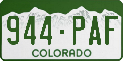 CO license plate 944PAF
