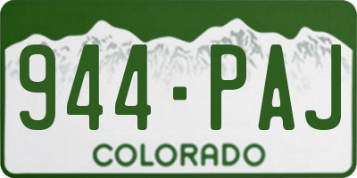 CO license plate 944PAJ
