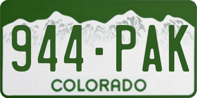 CO license plate 944PAK