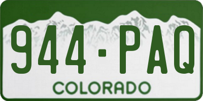 CO license plate 944PAQ