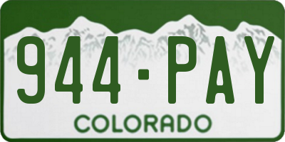 CO license plate 944PAY