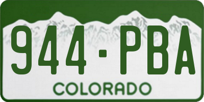 CO license plate 944PBA