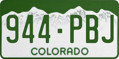 CO license plate 944PBJ