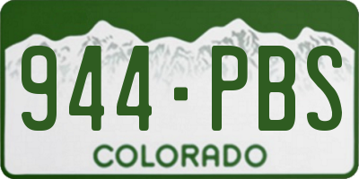CO license plate 944PBS