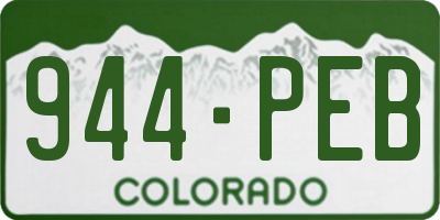 CO license plate 944PEB