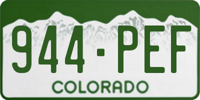CO license plate 944PEF
