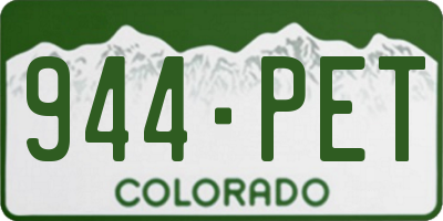CO license plate 944PET