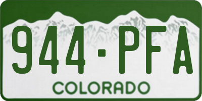 CO license plate 944PFA