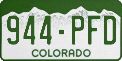 CO license plate 944PFD