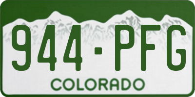 CO license plate 944PFG