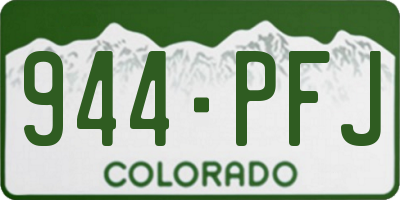 CO license plate 944PFJ