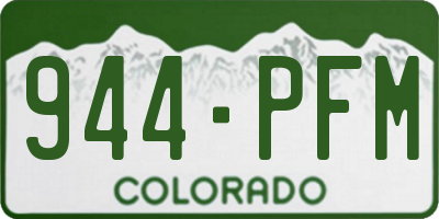 CO license plate 944PFM