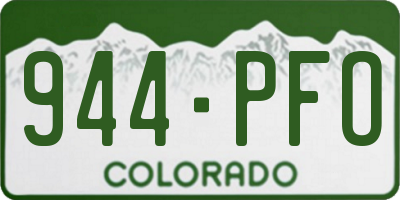 CO license plate 944PFO