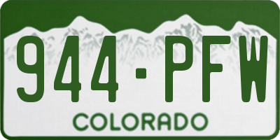CO license plate 944PFW