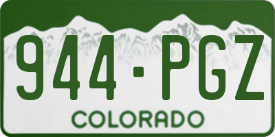 CO license plate 944PGZ