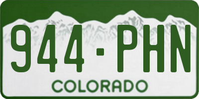 CO license plate 944PHN