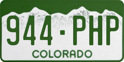 CO license plate 944PHP