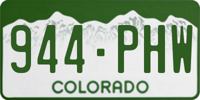 CO license plate 944PHW