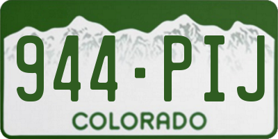 CO license plate 944PIJ