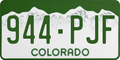 CO license plate 944PJF
