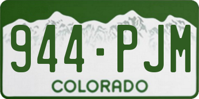 CO license plate 944PJM