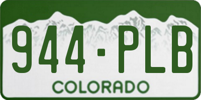 CO license plate 944PLB