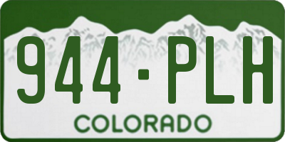 CO license plate 944PLH