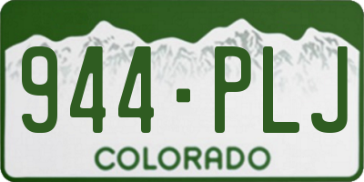 CO license plate 944PLJ