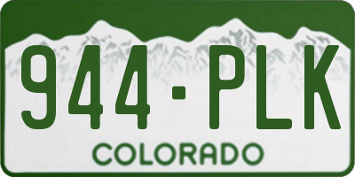 CO license plate 944PLK
