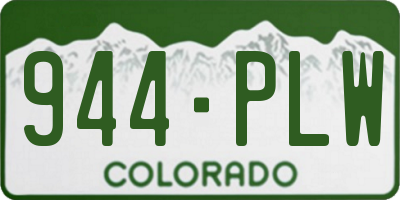 CO license plate 944PLW