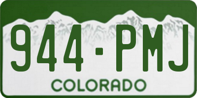 CO license plate 944PMJ