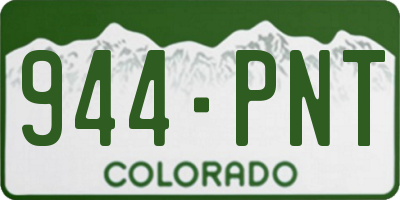 CO license plate 944PNT