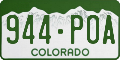 CO license plate 944POA