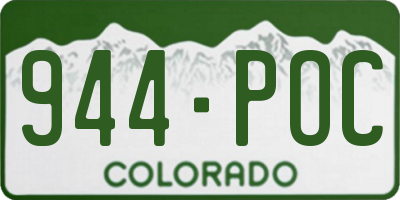 CO license plate 944POC