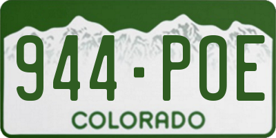 CO license plate 944POE