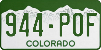 CO license plate 944POF
