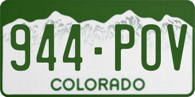 CO license plate 944POV