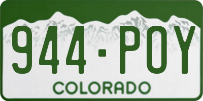 CO license plate 944POY