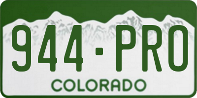 CO license plate 944PRO