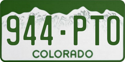 CO license plate 944PTO