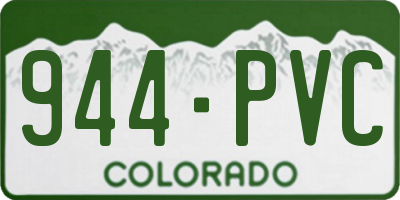 CO license plate 944PVC