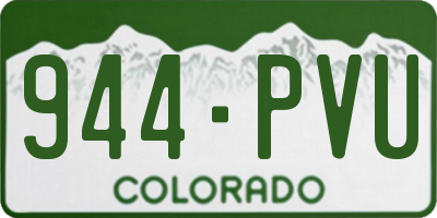 CO license plate 944PVU