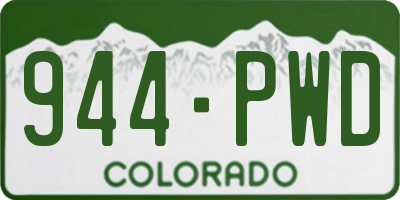 CO license plate 944PWD